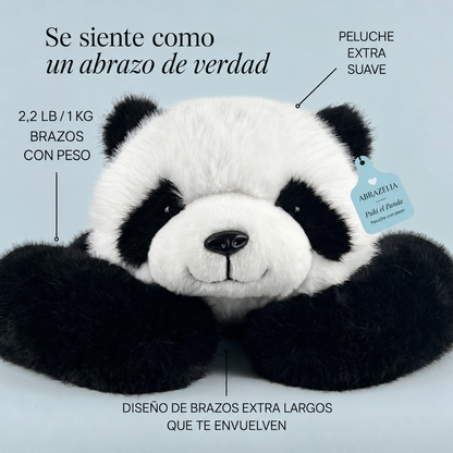 Puki el Panda, peluche con peso y brazos largos de Abrazelia, imagen 3