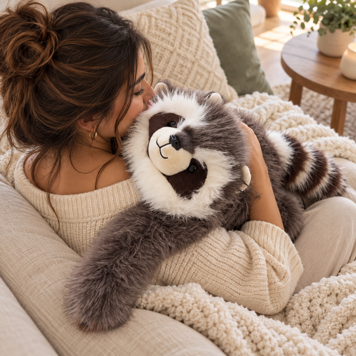 Roki el Mapache, peluche con peso y brazos largos de Abrazelia, imagen 8