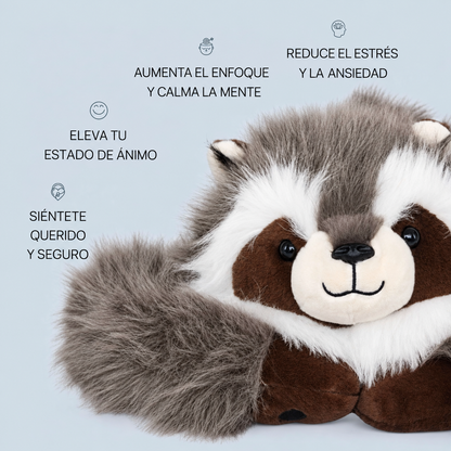 Roki el Mapache, peluche con peso y brazos largos de Abrazelia, imagen 5