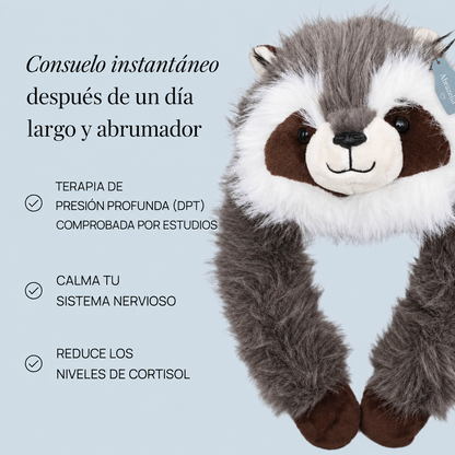 Roki el Mapache, peluche con peso y brazos largos de Abrazelia, imagen 7